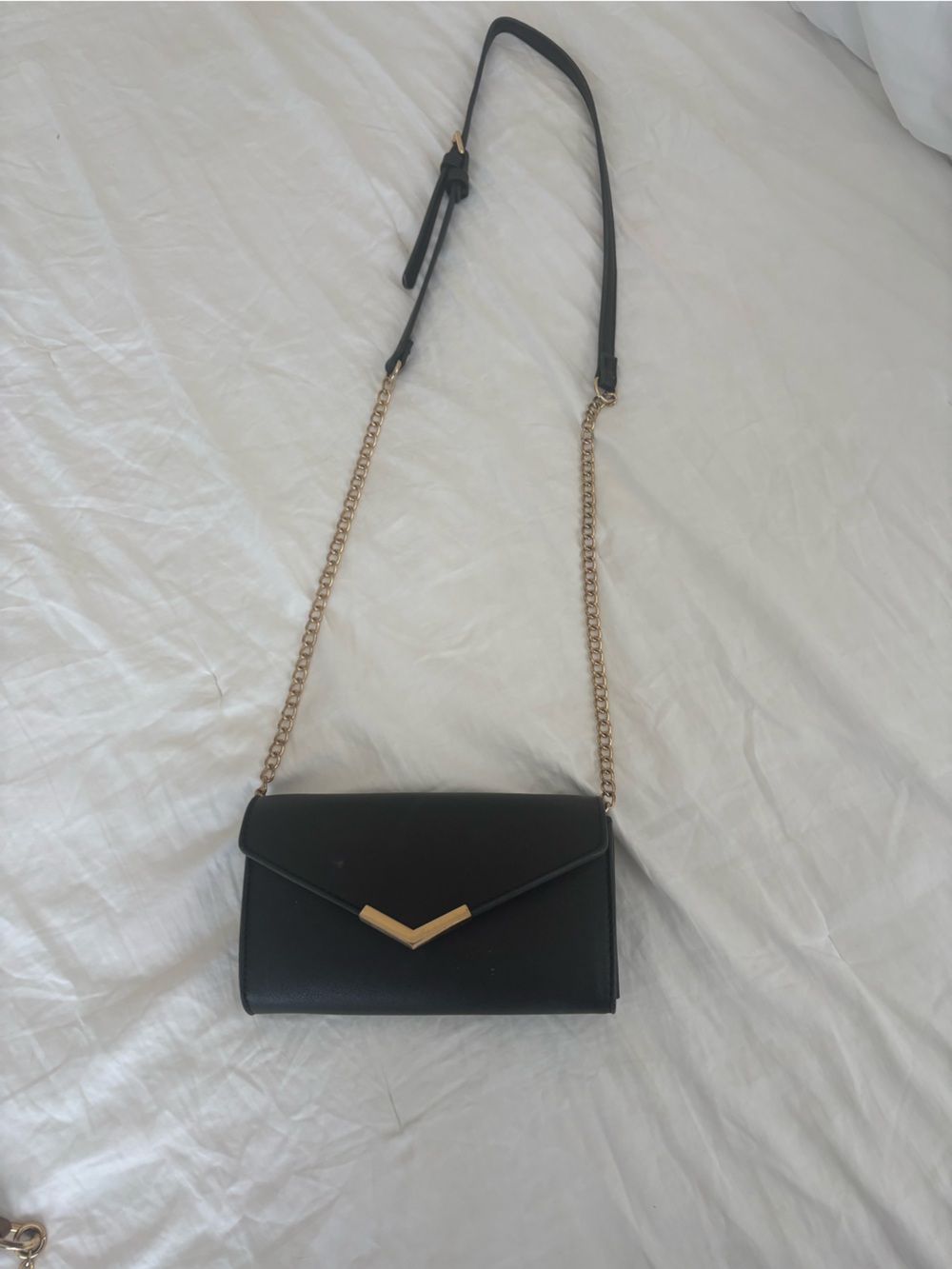 Urban Expressions Black Crossbody with Gold Chevron Accent